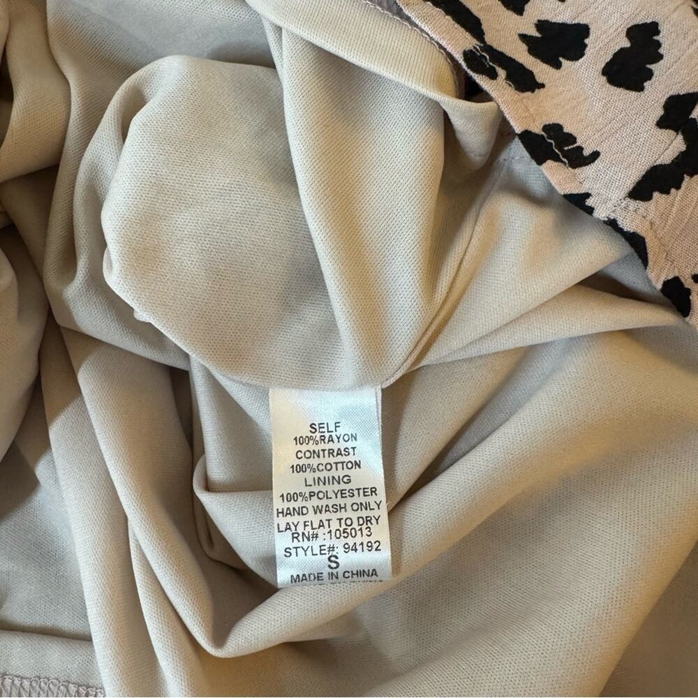 SAVANNA JANE Shift Dress Leopard Print Embroidered Floral Boho Dress Size Small - Picture 6 of 6